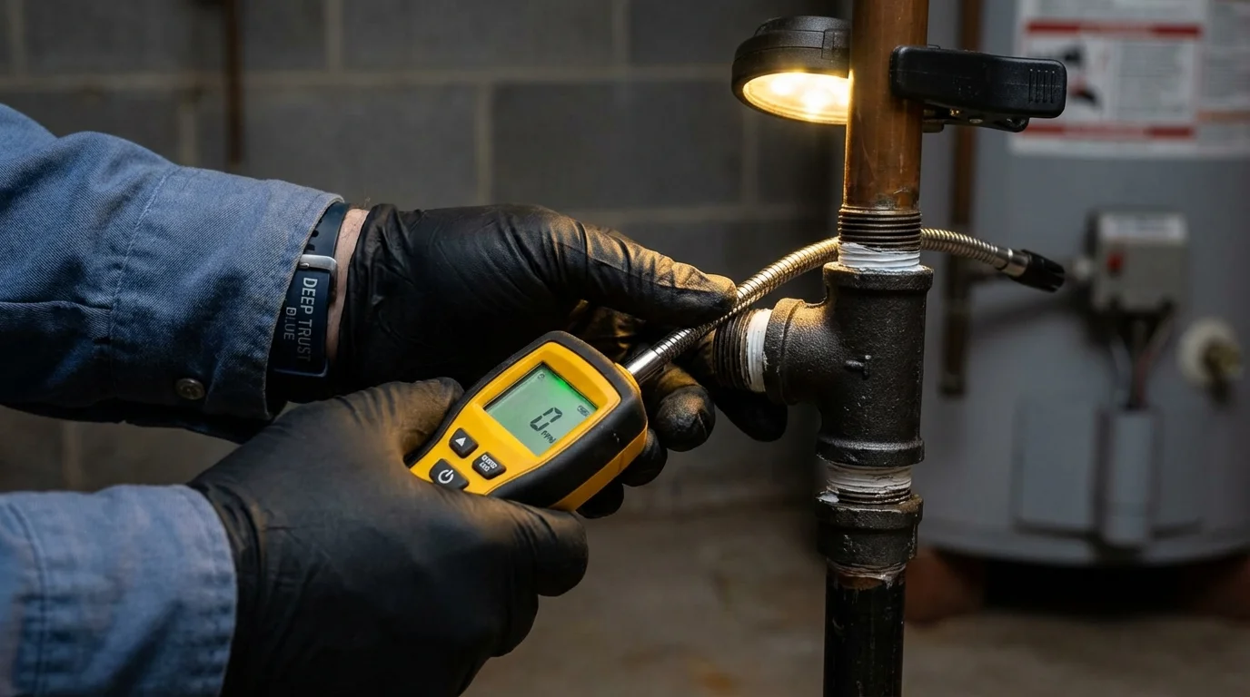 Gas leak detection with electronic sniffer by Johns Plumbing LLC in Glade Spring
